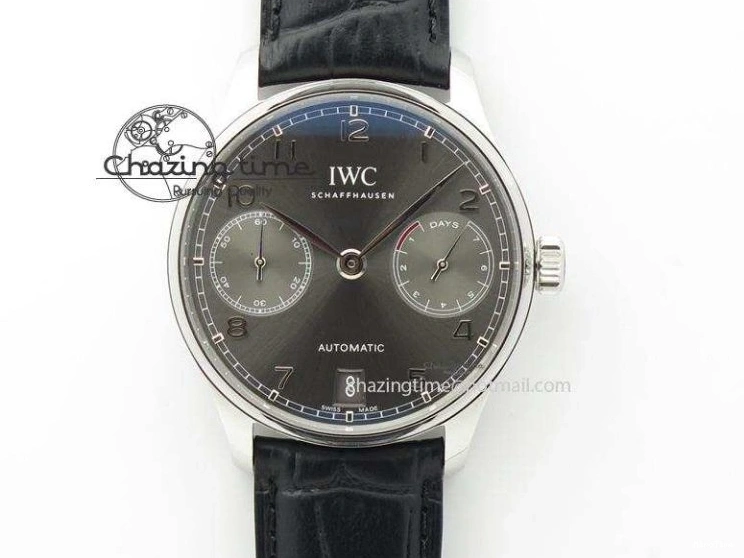 MIROTIME 0201 Original Portuguese IW358304 ZF 1:1 Best Edition SS White Dial RG Markers on Leather Strap A 7077